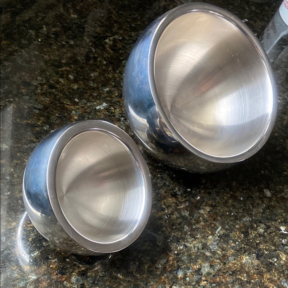 CB2 Crate & Barrel Stainless Steel Mixing Nesting Bowls - Picture 4 of 10